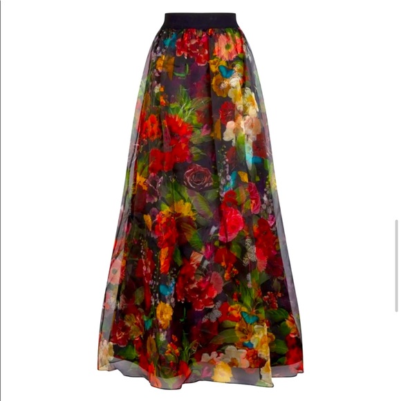ALICE + OLIVIA Floral Maxi Long Gown Skirt - Picture 5 of 5